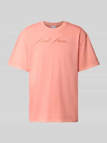 T-shirt z wyhaftowanym logo Karl Kani pomarańczowa