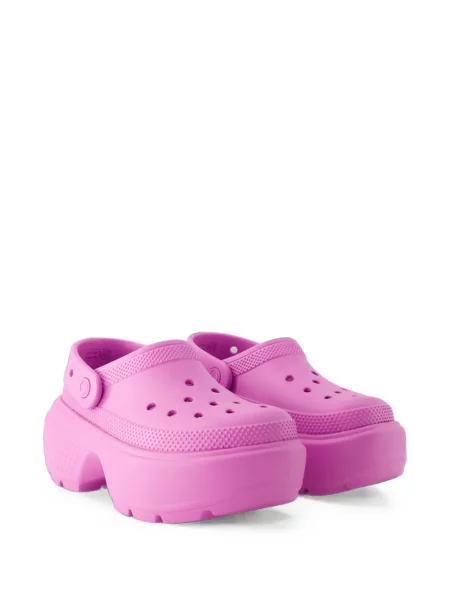 Saboți Crocs cu platformă roz