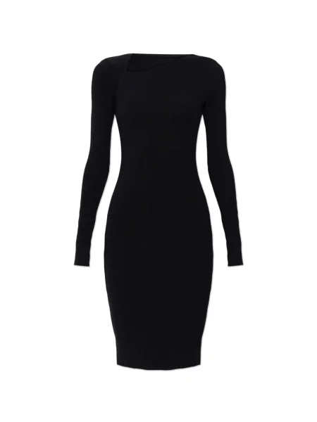 Lung rochie midi Mm6 Maison Margiela asimetrică negru
