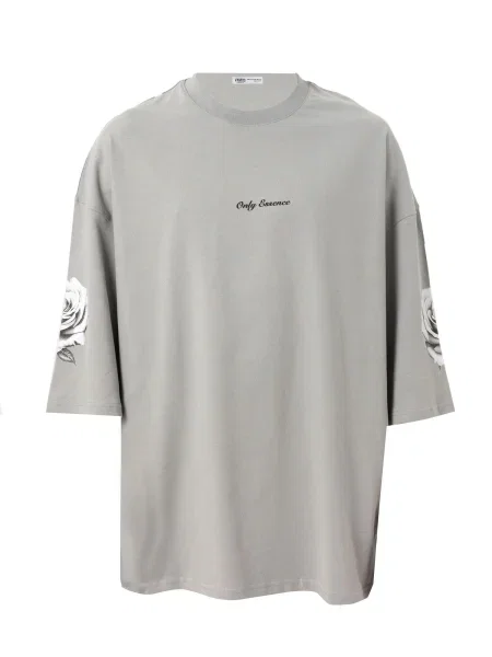 VAMOS CLO Tričko Jasmine Tobacco azurová / světle šedá / černá bílá