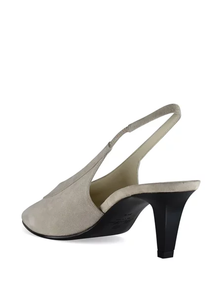 Pantofi cu toc Loro Piana din piele de căprioară gri