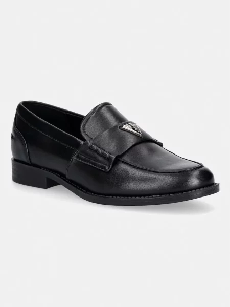 Guess mocasini pentru femei din piele BELISO negru
