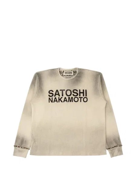Raštuotas terminis džemperis Satoshi Nakamoto