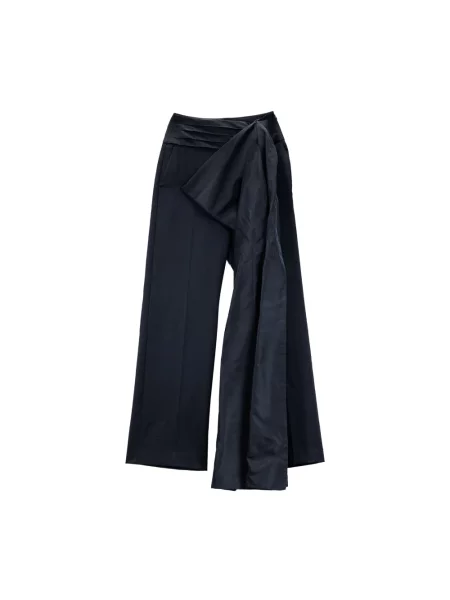 Spodnie Karl Lagerfeld z kokardką wełniane czarne