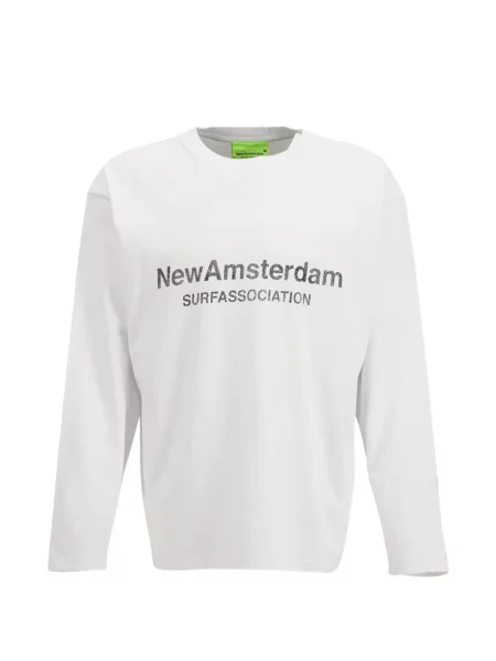 Lung cămașă New Amsterdam cu imagine alb