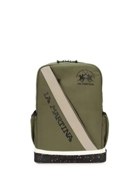 Rucsac La Martina cu dungi cu imagine verde