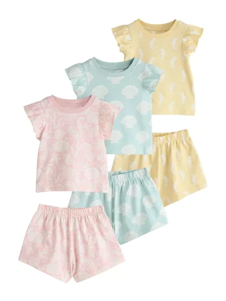 Next Pijamale deschis / galben deschis / roz pal albastru