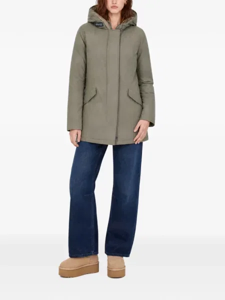 Geacă parka Woolrich cu glugă gri