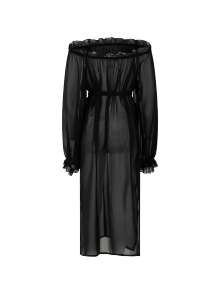 Sukienka Paramidonna z falbankami garniturowa czarna