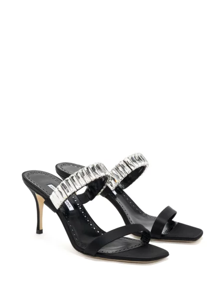 Sandale Manolo Blahnik din satin negru