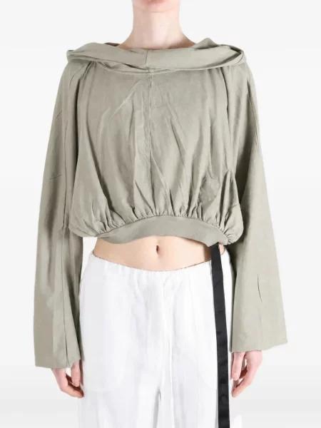 Decupat hanorac cu glugă Rick Owens Drkshdw cu glugă verde