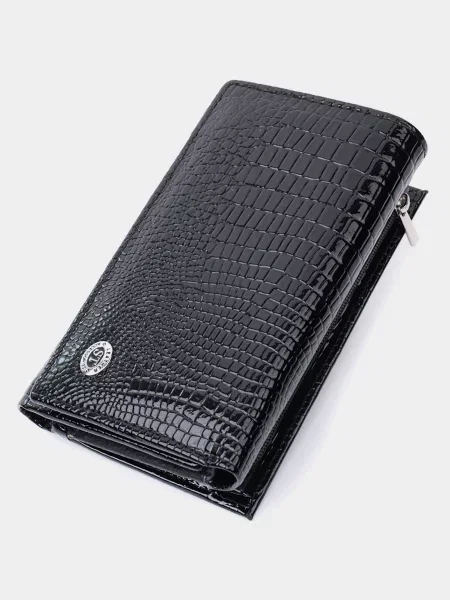 Кожаный кошелек St Leather Accessories черный