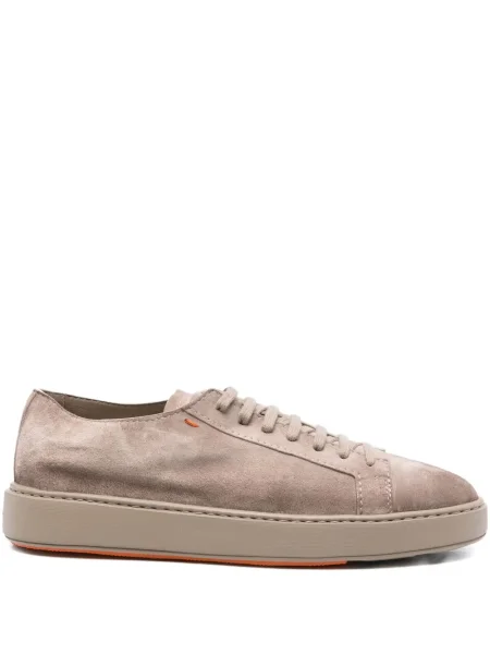 Sneakerși Santoni din piele de căprioară gri