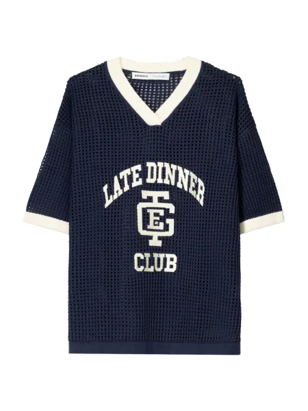 Bershka Majica ecru / mornarska