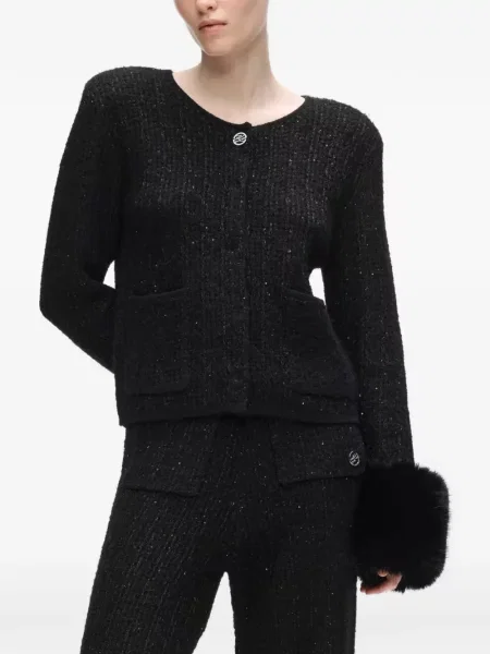 Πλεκτή ζακέτα Karl Lagerfeld μαύρο