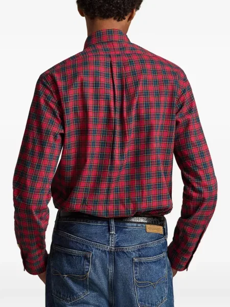 Pledas flanelinis kepurė su snapeliu Polo Ralph Lauren su petnešėlėmis aplink kaklą violetinė
