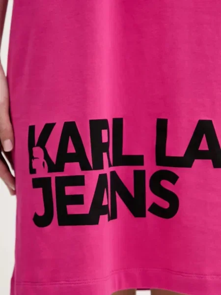 Мини джинсовое платье Karl Lagerfeld Jeans розовое