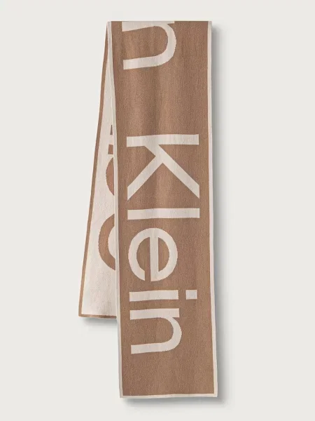 Calvin Klein Fular crem / maro mokka bej