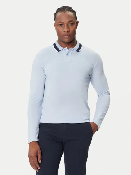 BOSS Tricou polo celest albastru