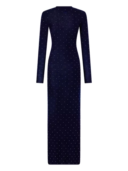 Rochie maxi Rabanne cu mărgele lungă albastru
