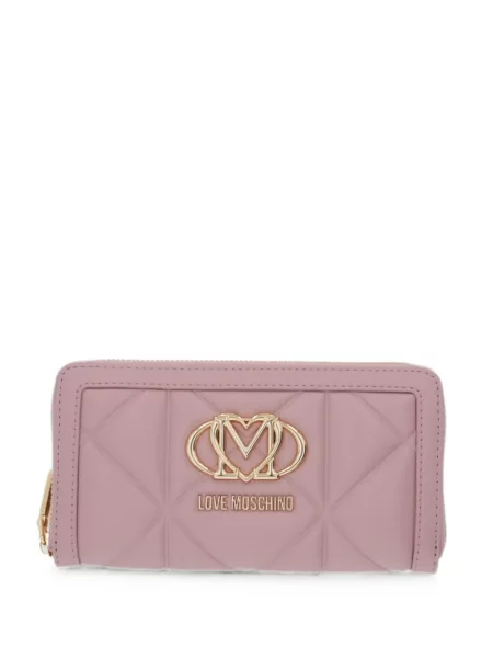 Matlasat portofel Love Moschino cu autograf roz