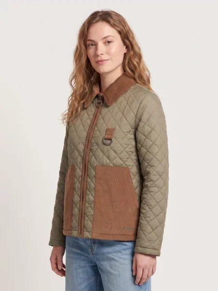 Barbour Geacă Aylesby | catifea reiată verde