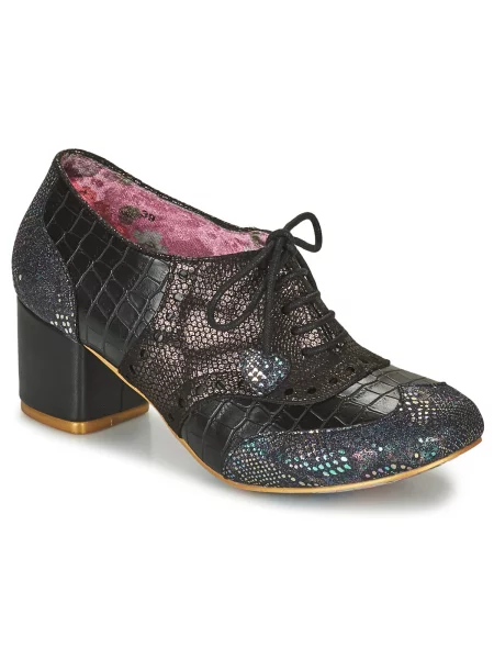 Derby Irregular Choice z lokom črna