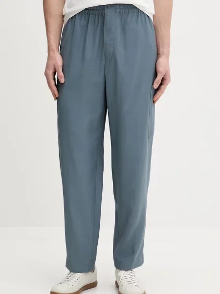 Kenzo pantaloni cargo pentru bărbați cu amestec de lână albastru