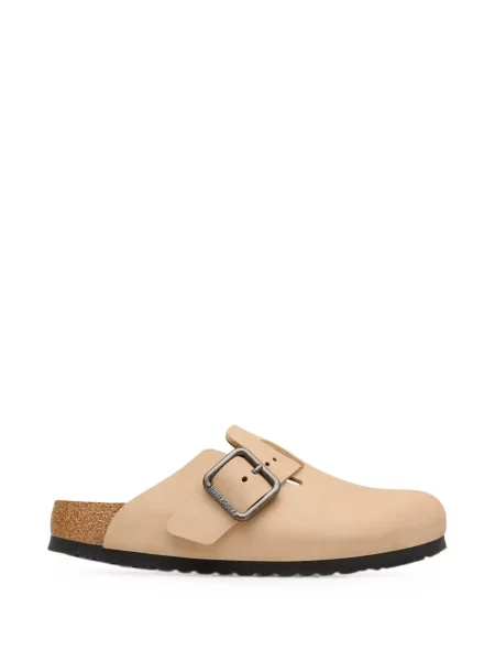 Papuci tip mules Birkenstock din piele cu cataramă