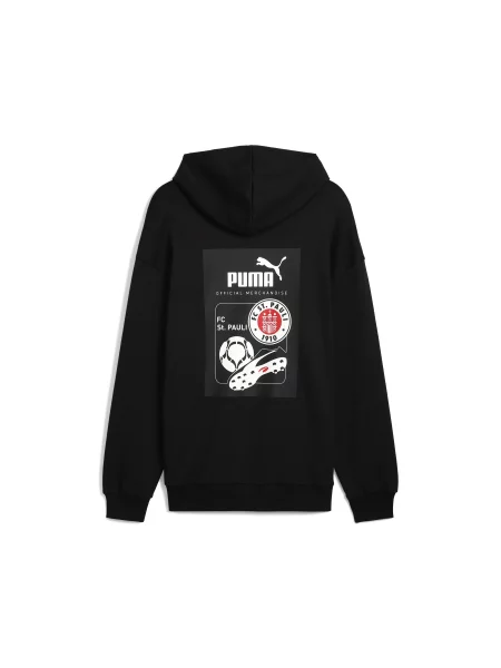 Bluza z kapturem i grafiką retro FC St. Pauli czarna