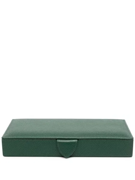 Butoni de manșetă Smythson din piele verde