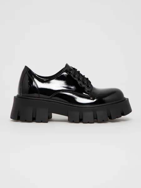Половинки обувки Altercore Deidra Vegan Black Patent дамски с платформа черно