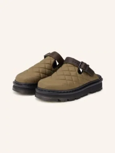 Dr. Martens Pantofle Zebzag olivová / tmavě hnědá