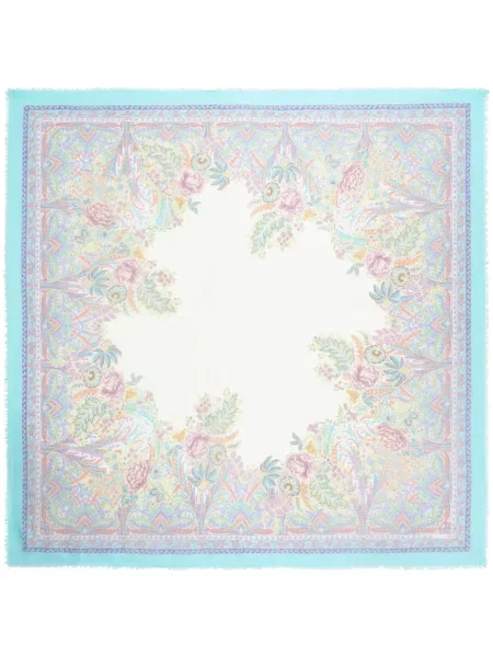 Fular Etro cu imagine cu model paisley albastru