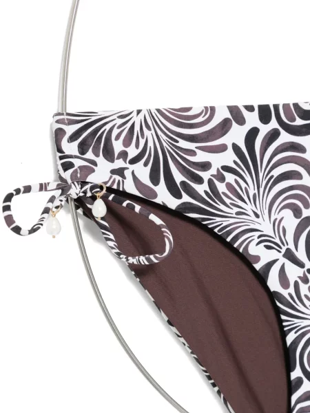Bikini Twinset cu imagine cu legături alb