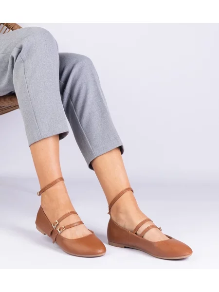 Usnjene balerinke D/ceo rjava