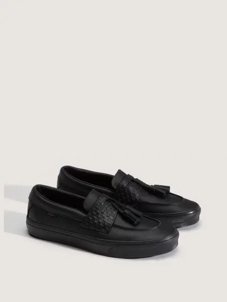 Кожаные лоферы Vans черные