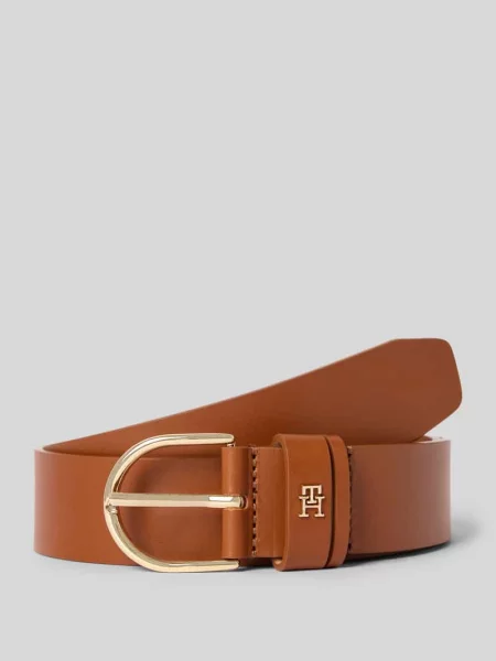 Pasek z naturalnej skóry bydlęcej Model EFFORTLESS Tommy Hilfiger brązowy