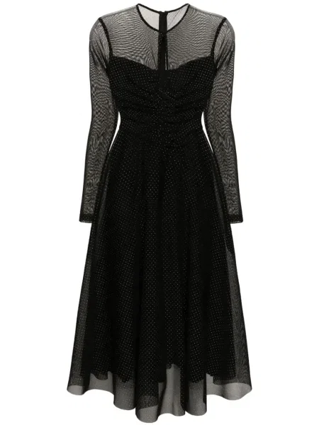 Rochie midi Nissa cu tepi până la genunchi de costum negru