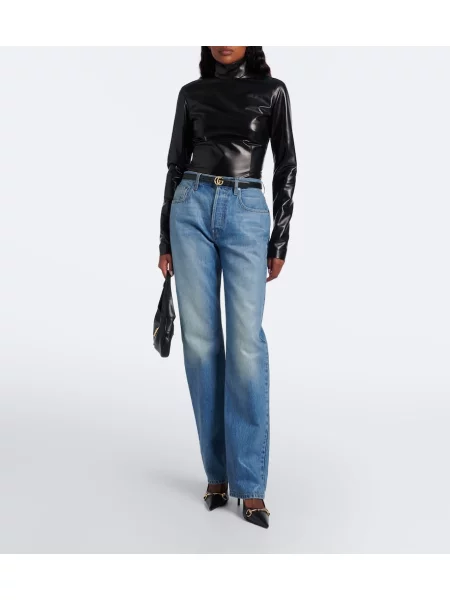 Top Gucci din piele negru