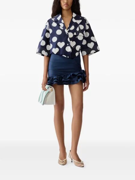 Fusta mini Jacquemus cu volane albastru