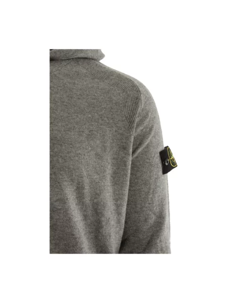 Bluza z kapturem Stone Island wełniana z kapturem z kamieniami szara