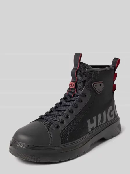 Sneakersy wysokie w stylu trekkingowym model URIAN' Hugo czarne