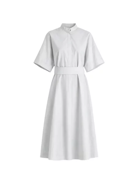 Sukienka midi Liviana Conti do kolan wiązana garniturowa szara