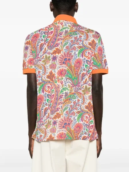 Polo Etro cu imagine cu model paisley portocaliu