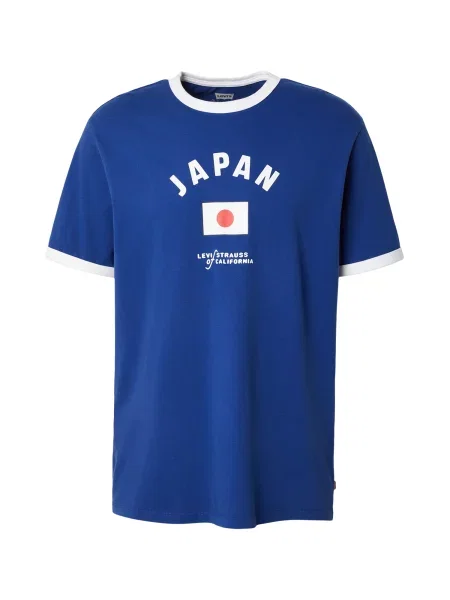 LEVI'S ® Tricou Japan  Ringer Tee albastru / roșu intens alb