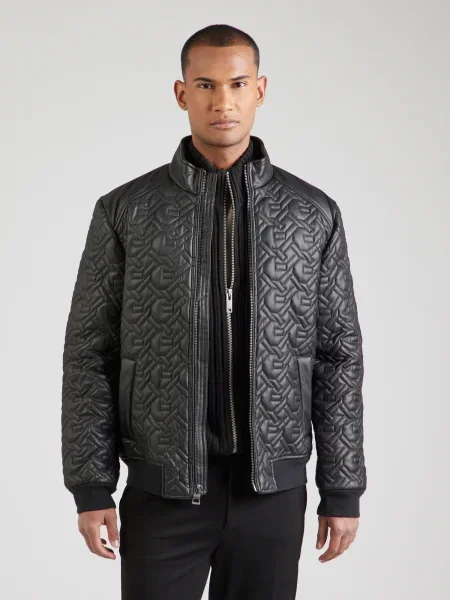 Guess Geacă din imitație de piele negru