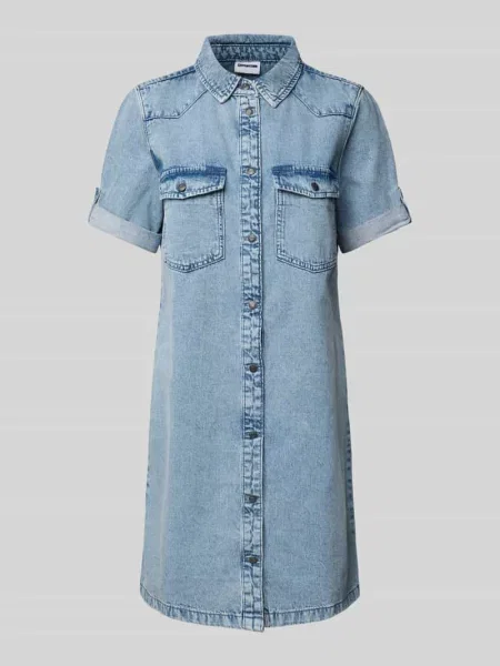 Sukienka jeansowa z rękawem o dł. model ‘NEW SIGNE’ Noisy May niebieska