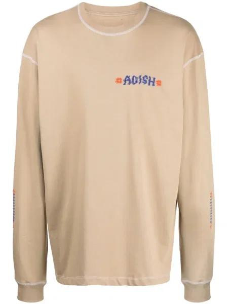 Tricou Adish cu broderie maro