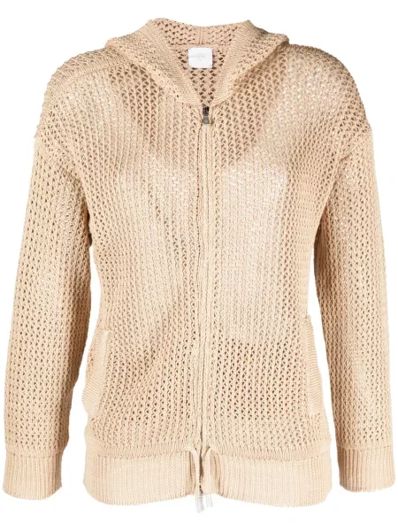 Cardigan Eleventy tricotate cu glugă maro